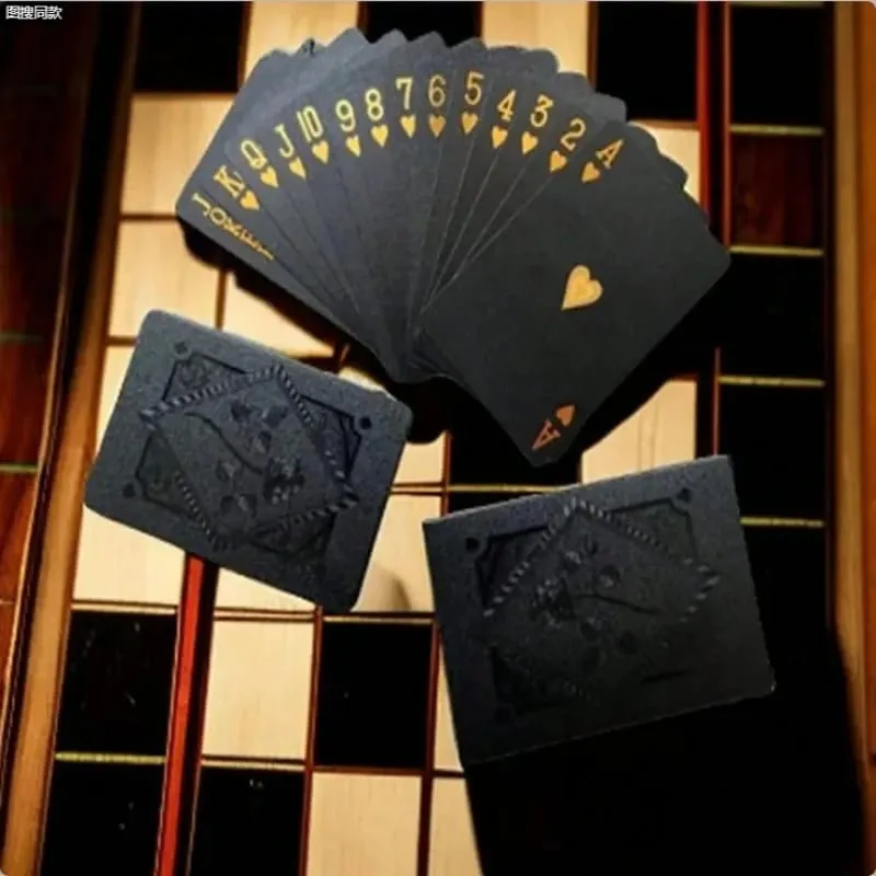 Black Rose Deck Poker Frosted Waterproof Plastic Playing Cards Texas Poker Collection Commemorative Chess Practical Party Gift