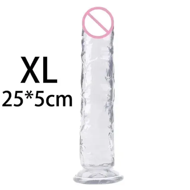 Cheap Women Erotic Anal 5 Colors Big Transparent Dildo Suction Cup Jelly Dick Sex Toys Soft Clitori Vaginal Masturbators Penis