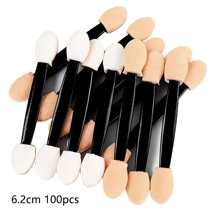 50/100pcs Eyeshadow Applicators White Dual Sides Eye Shadow Brush Makeup Sponge Brushes For Girls Cosmetic Tool Applicators