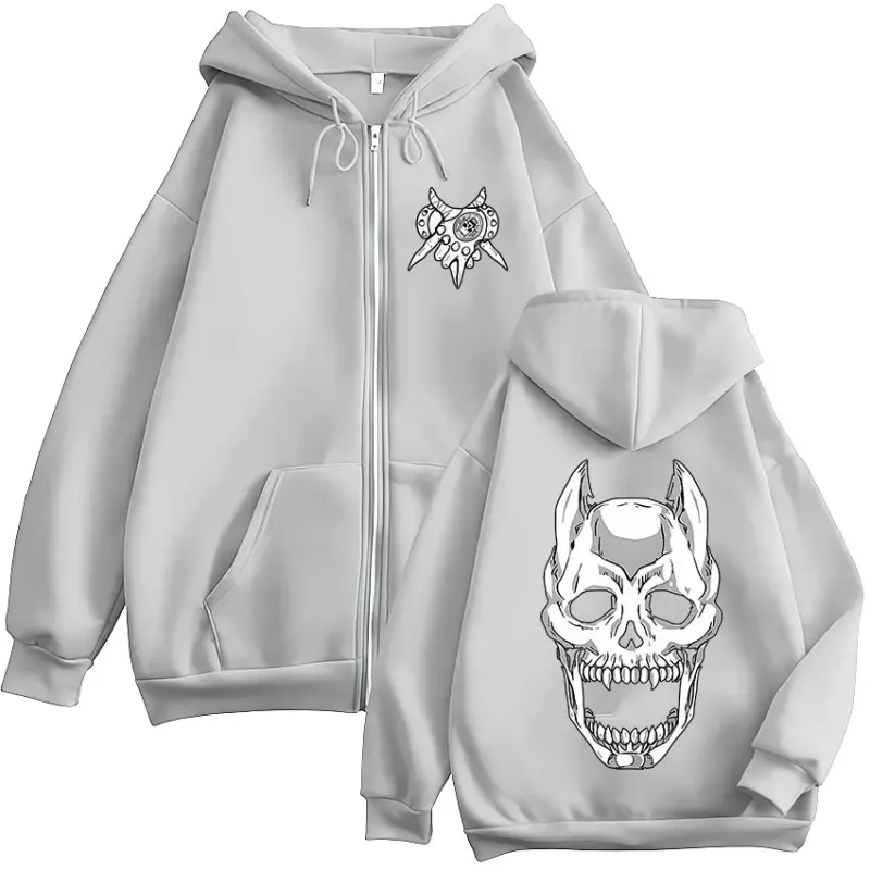 Anime Jojo Bizarre Adventure Kira Yoshikage Killer Queen Zipper Hoodies Men's Clothing Zip Up Hooded Sweatshirts Jackets Coats