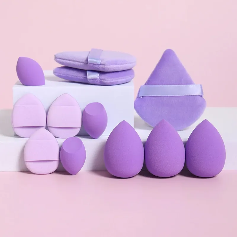 12-Piece All-Purpose Makeup Sponge Set Made of 3 Loose Powder Puffs 3 Mini Air Cushion Puffs 3 Beauty Eggs and 3 Mini Beauty — image 1