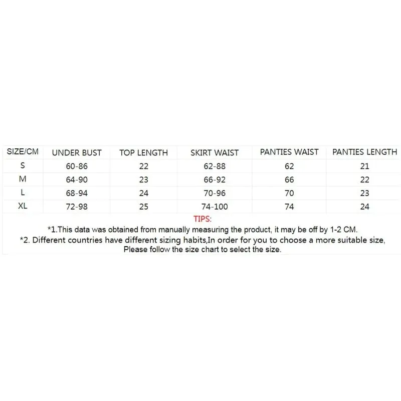 Sexy Women's Underwear Set Babydoll Lingerie Dresses Crop Top Maid Outfit 3-Piece Role-Play Costume with Pleated Skirt