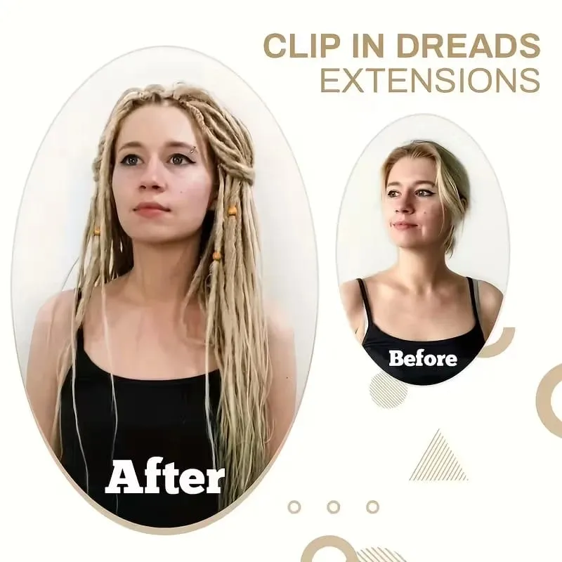 2pcs Gradient Brown Blonde Thin Dreadlock Extensions Synthetic Handmade Single Locs Braids for Men Hip Hop Street Styling