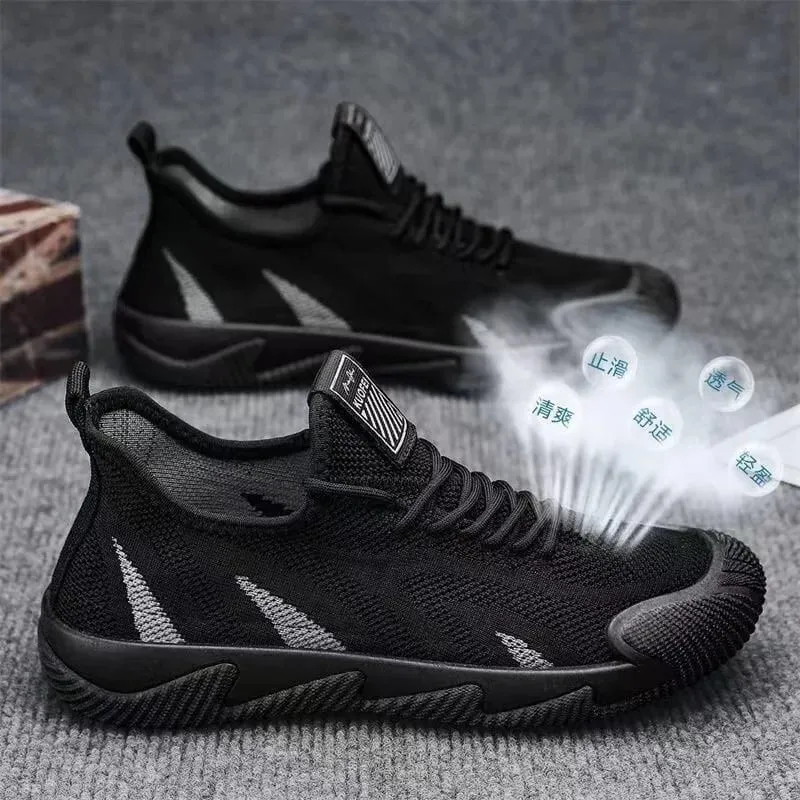 Men Casual Sneakers Breathable Leisure Sports Air Mesh Shoes Versatile Running Soft Sole Men's Trendy Shoes Flat Male Sneakers
