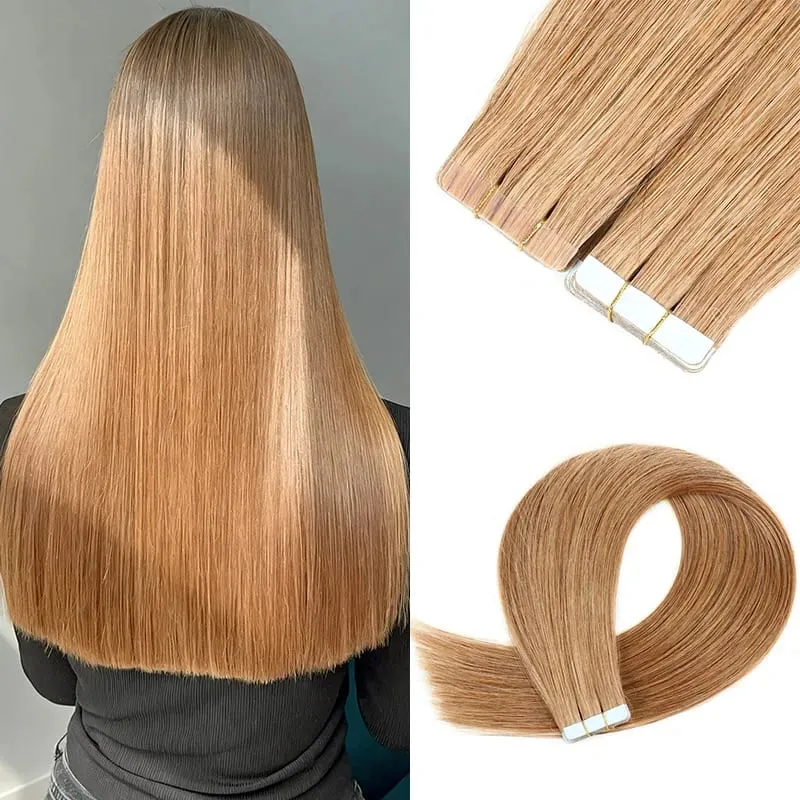 20Pcs Straight Tape ins Extensions Real Human Hair Double Side Tape in Hair Extensions Tape in Hair Extensions Remy Human Hair