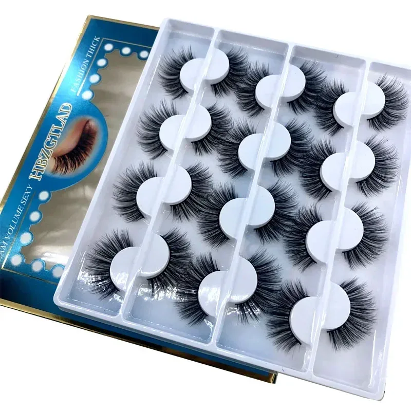 12 pairs of Multipack 3D mink false eyelashes handmade soft and fluffy natural eye makeup tool