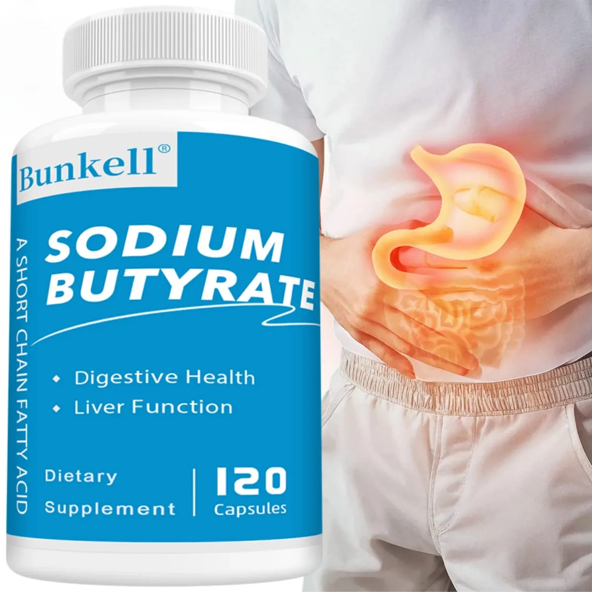Sodium Butyrate Supplement - Helps Gut Health Detox and Cleansing of The Liver Digestive Health Non-GMO — image 1