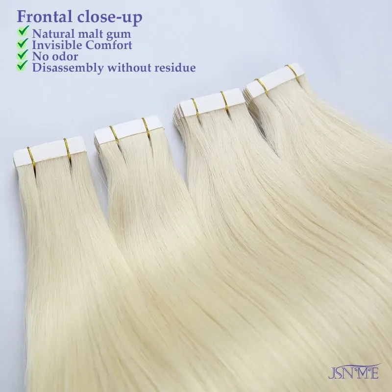 Tape In Human Hair Extensions 100% Really Hair Tape In Hair Natural Straight Black Brown Blonde 613 For SalonFor Women