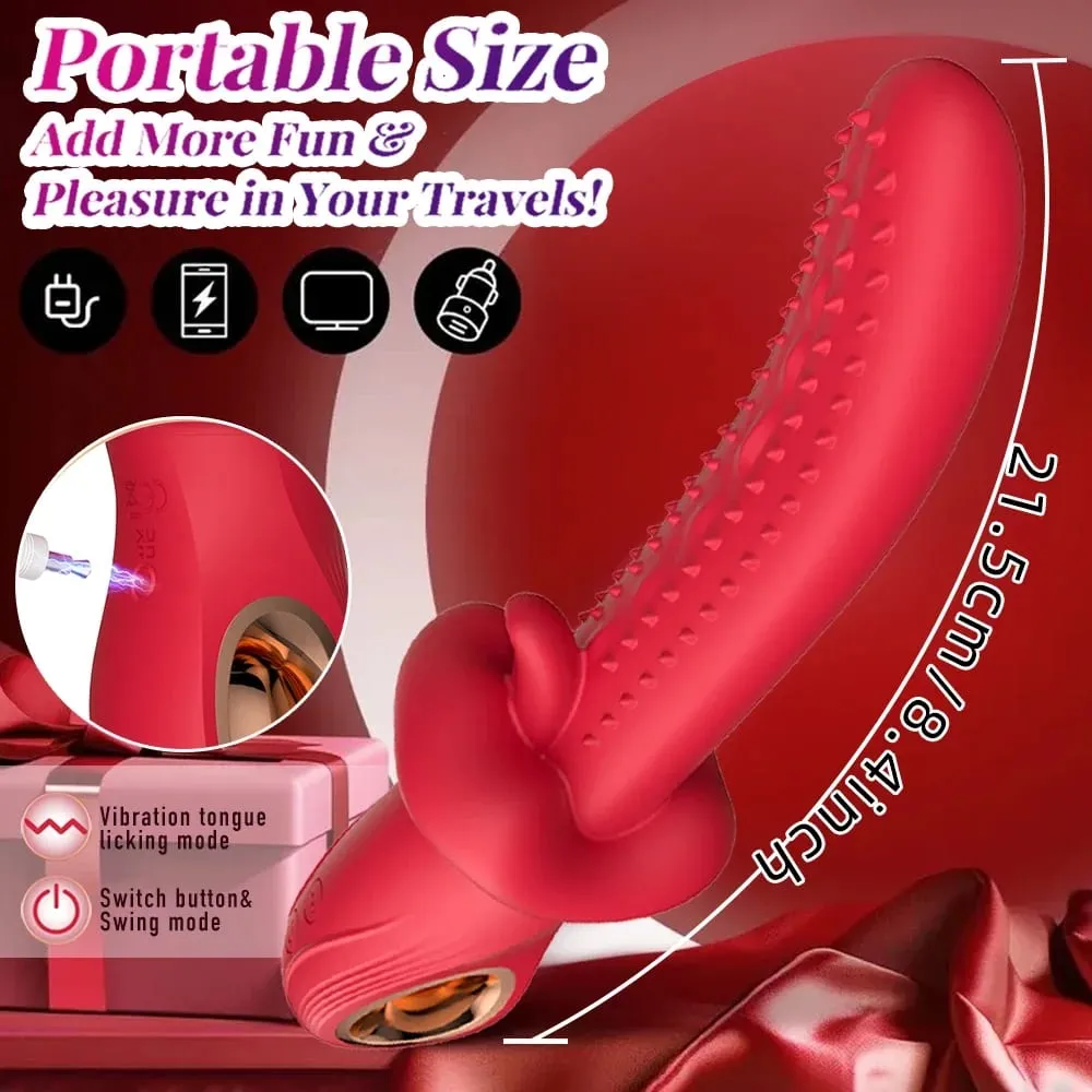 9 Modes Swinging Tongue Vibrator 3 in 1 G Spot Vagina Massager Clit Stimulator Masturbator Female Adults Sex Toys for Couples