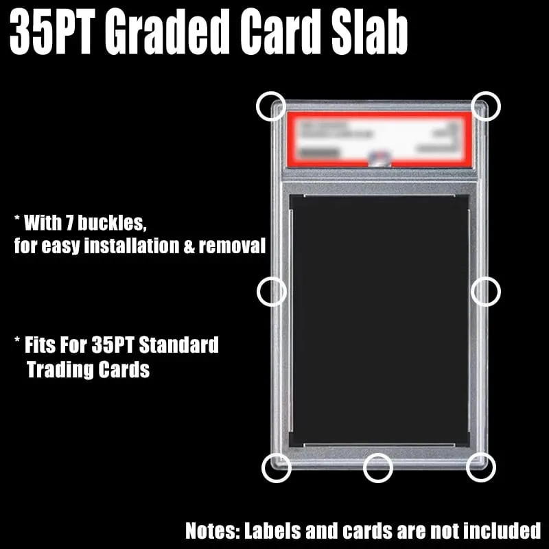 Trading Card Protector with Snap Closure Removable Graded Card Holder Durable Plastic Case Rating Card Slab — image 3