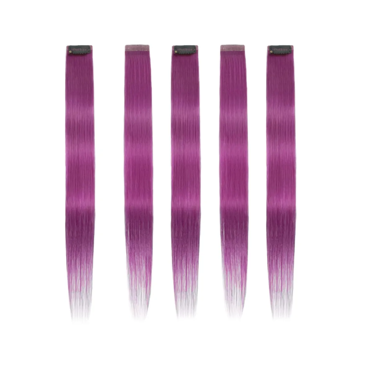2 Pcs Pink Hair Extensions 16Inches Straight Colored Hair Colorful Clip in Extensions Highlight Party for Girls and Women Gift