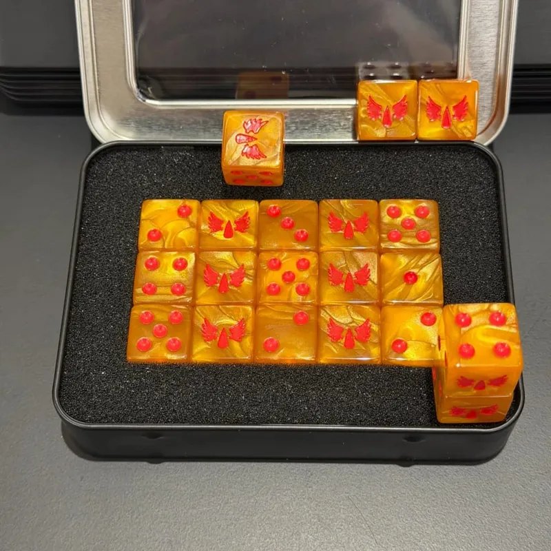 15PCS 16mm/0.63inch D6 Wargaming Dice Set for Tabletop Miniatures Game Damage Tracking Army Faction Themed Dice Tokens