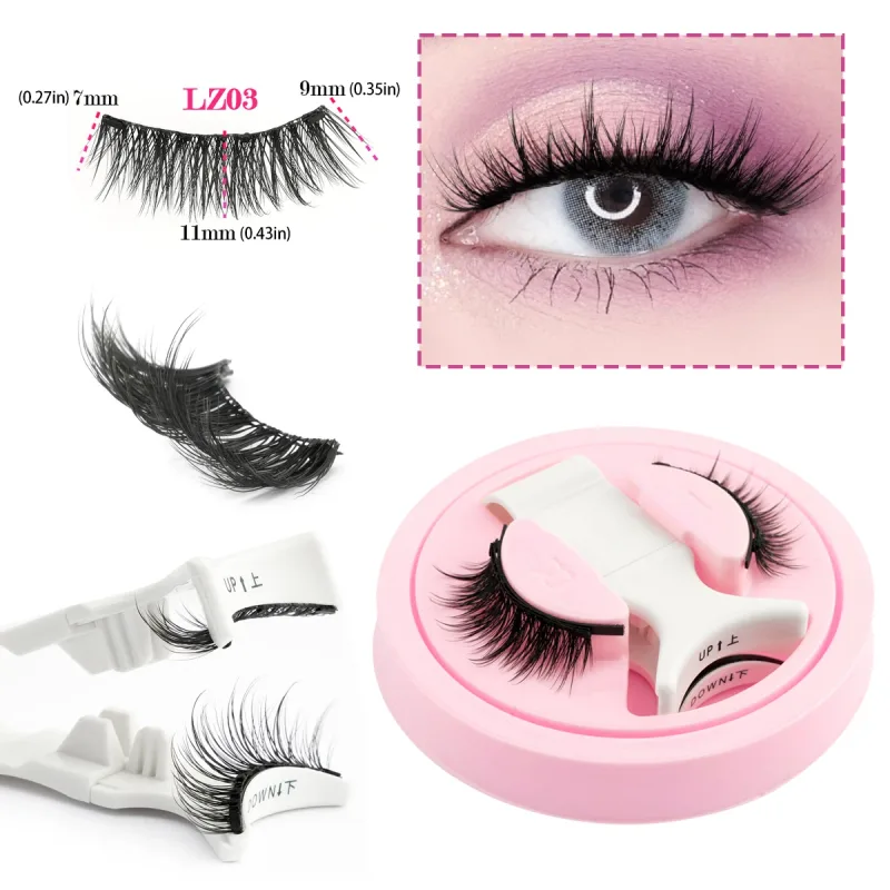 Magnetic Eyelashes 1Pair No Glue Needed 3D Natural Wispy Fake Lashes With Clip Reusable Women Beauty Eye Makeup
