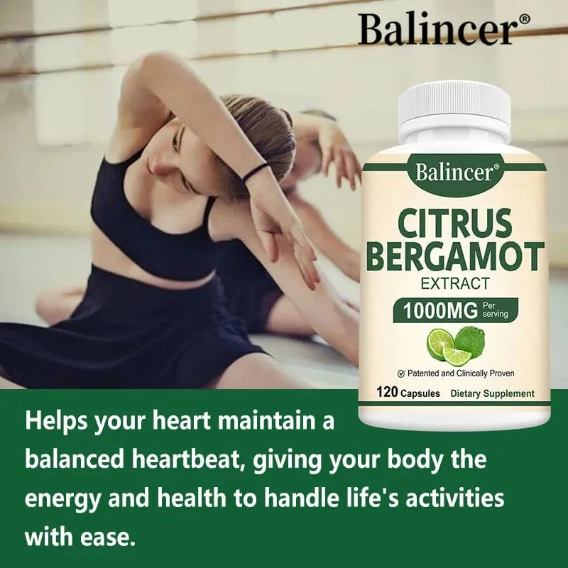Citrus Bergamot Capsules 1000mg - Heart Health Blood Sugar Support Antioxidant Immune System Boost Helps with Overall Health