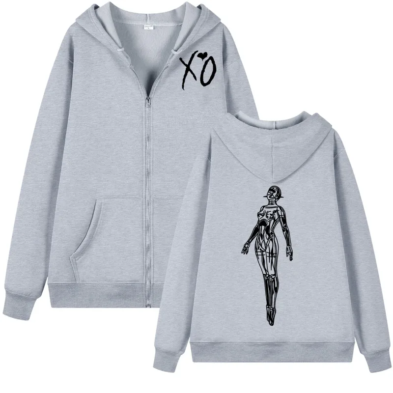 Rapper The Weeknd Zipper Hoodie Fashion Hip Hop Zip Up Jacket Pullovers Men Women Casual Fleece Hooded Sweatshirts Streetwear