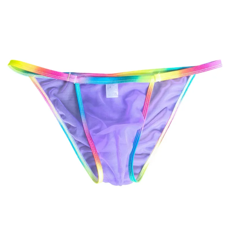 1pc Men Sexy Sheer Briefs Ultra Thin See Through Underwear Low Rise U Convex Pouch Mesh Breathable Panties Clubwear