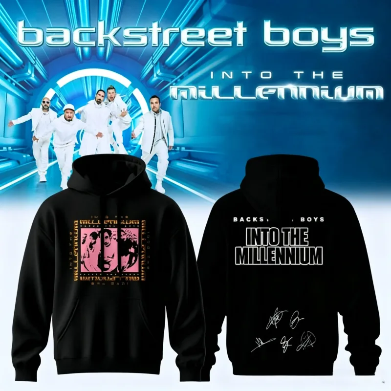 2026 Y2K Millennium Pop Band Hoodie Double Sided Graphic Print Oversized Pullover Vintage Fan Hooded Sweatshirt