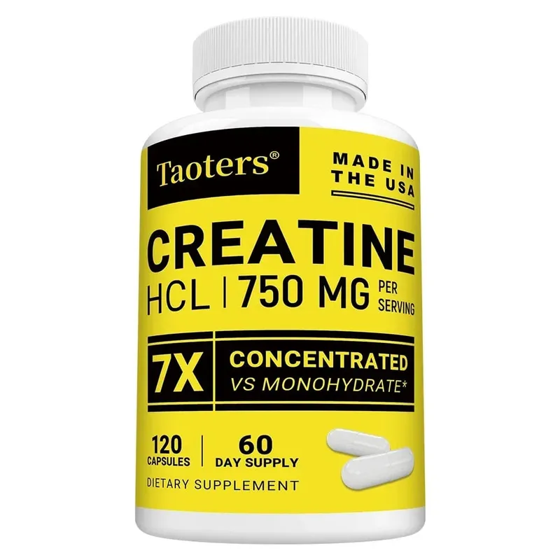 Creatine HCl Capsules Boost Muscle Strength Focus Energy Endurance Support Metabolism Cognitive & Heart Health Non-GMO