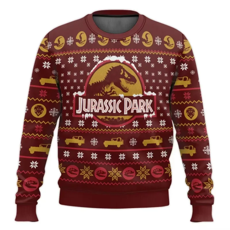 Jurassic Park Dinossauros Feliz Natal Roupas Presentes Suéteres de Papai Noel moletons masculinos e femininos 3D Festa de outono