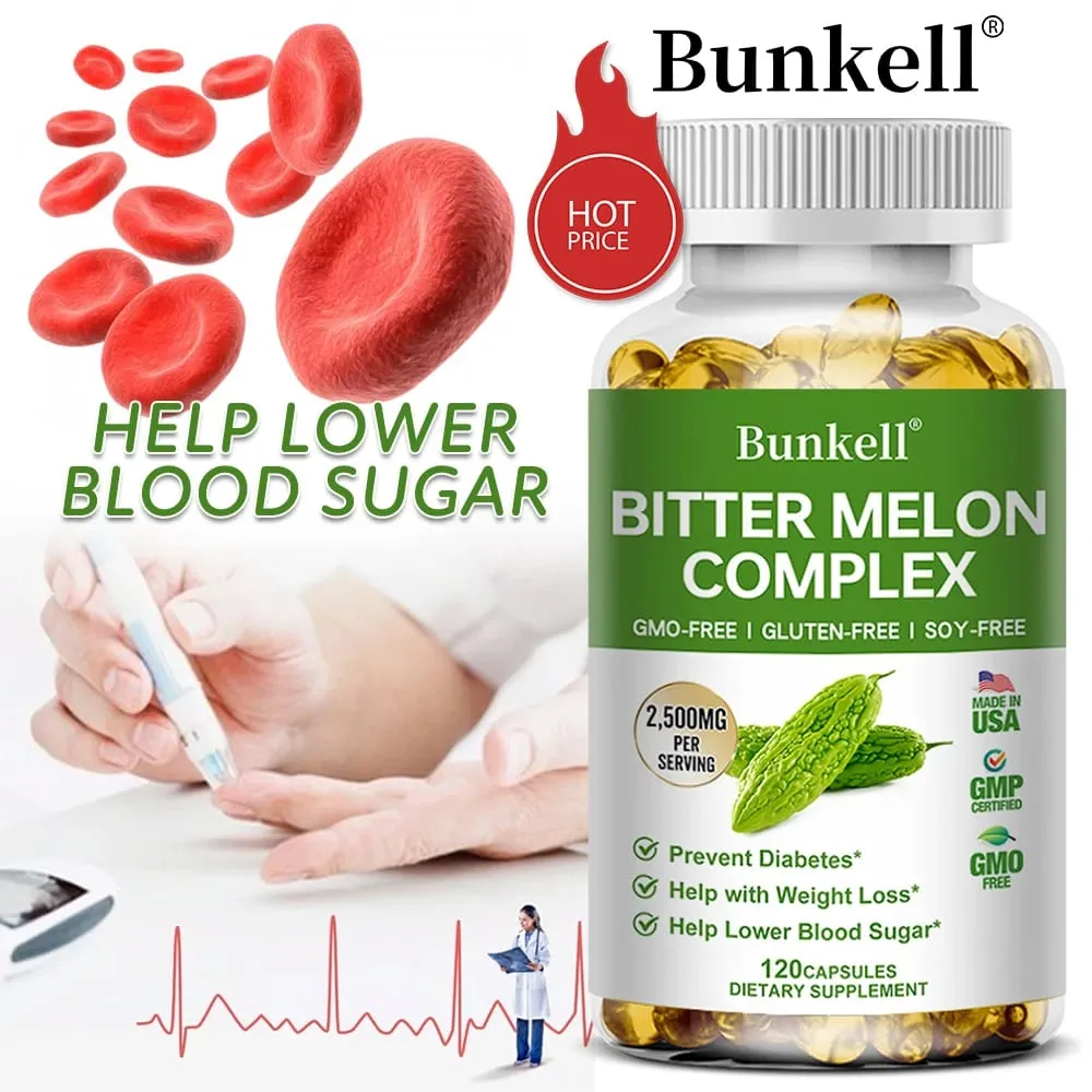 Bitter Melon Extract Capsules 2500mg Supports Blood Sugar Balance Glucose Metabolism Cardiovascular & Heart Health