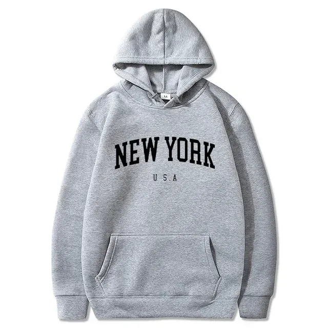 Women New York U.S.A City Hoodies Fashion Letter Printed Graphic Sweatshirts Loose CasuaMen l Harajuku Hooded Pullover Sportwear