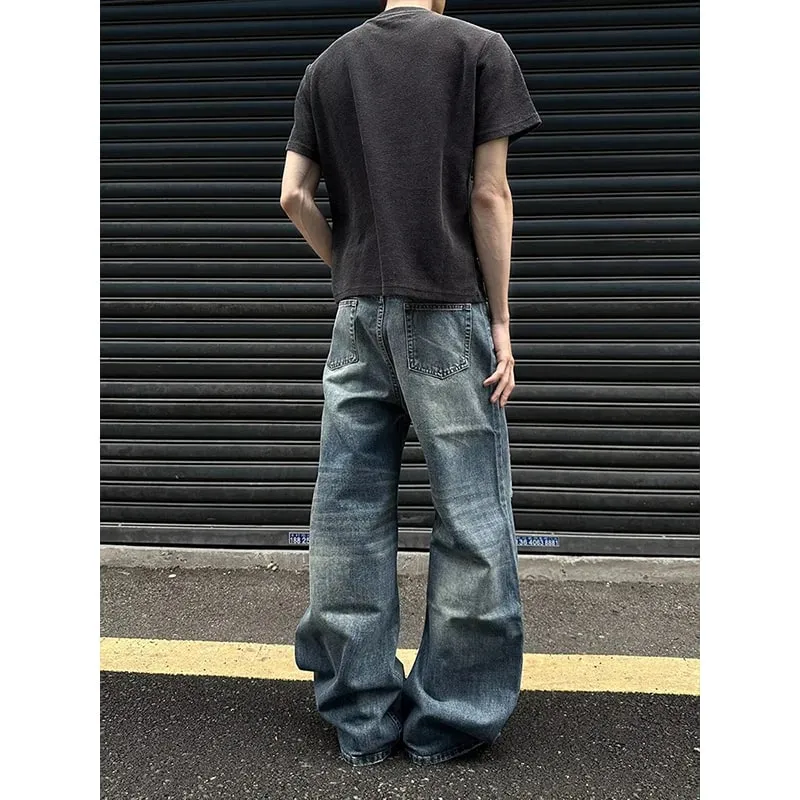 Herren-Jeans, Herrenhose, strapazierfähig, gewaschen, mit mehreren Taschen, Carpenter-Stil, gerade, lockere Denim-Hose, lässige Passform, High Street