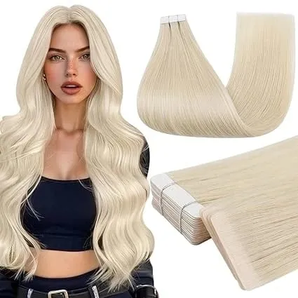 Full Shine 20-Piece Seamless Tape-in Human Hair Extensions Crafted with Injected Machine Remy Hair Invisible Tape-in Extension