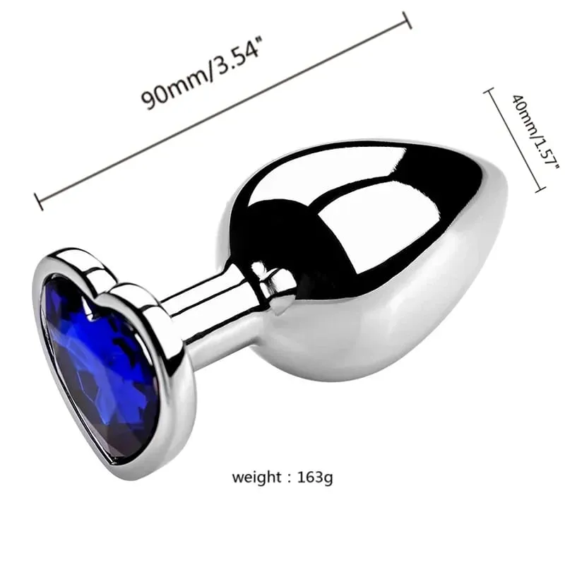 S/M/L Anal Plug Heart Metal Crystal Anal Plug for Women Removable Stainless Steel Butt Plug Men Stimulator Anal Sex Toys Dildo — image 21