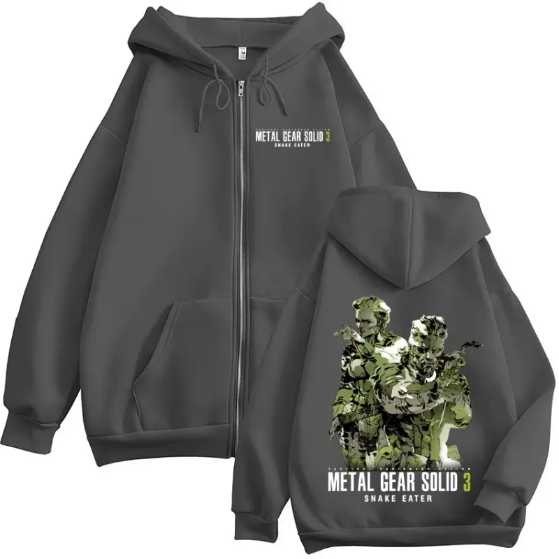 Game Metal Gear Solid 3 Snake Eater Naked Snake The Boss MGS3 Zipper Hoodies Men Women Fashion Zip Up Hooded Sweatshirts Jackets
