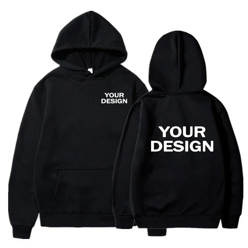 Customized printed men's and women's hoodies, loose casual solid color hoodies, personalized street long sleeved sweatshirts