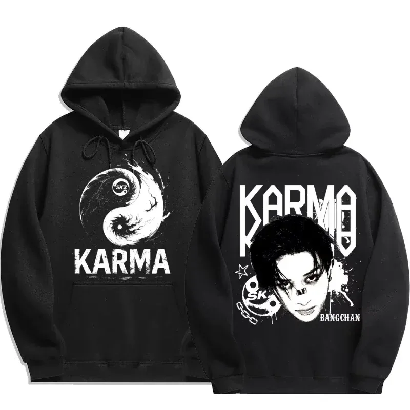 KPOP's fourth album KARMA printed men's hoodie FELIX HAN BANGCHAN CHANGBIN HYUNJIN LEE fashion hoodie