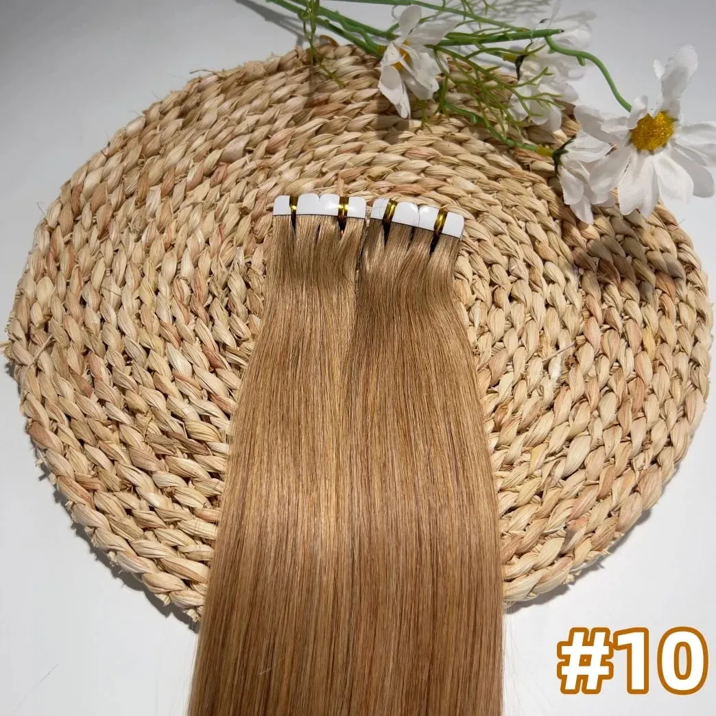Mini Tape Hair Extensions 18"-30" Machine Remy Skin Weft Adhesive Tape In 100% Human Hair Natural Black Brown Blonde Tape On