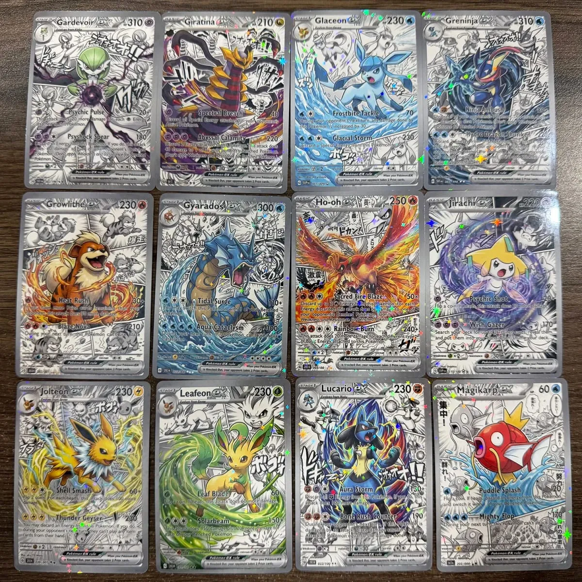 Shiny 60Pcs Pokediy Comic Style Custom Pokemon Ex Cards Manga Anime Version Classical Collection Eevee Charizard Mega Kids Gift