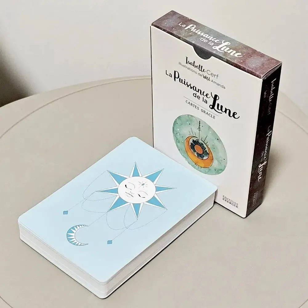 La Puissance De La Lune Oracle 42 Moon Power Cards 10.5*7.5cm in French Language for Spiritual & Emotional Guidance