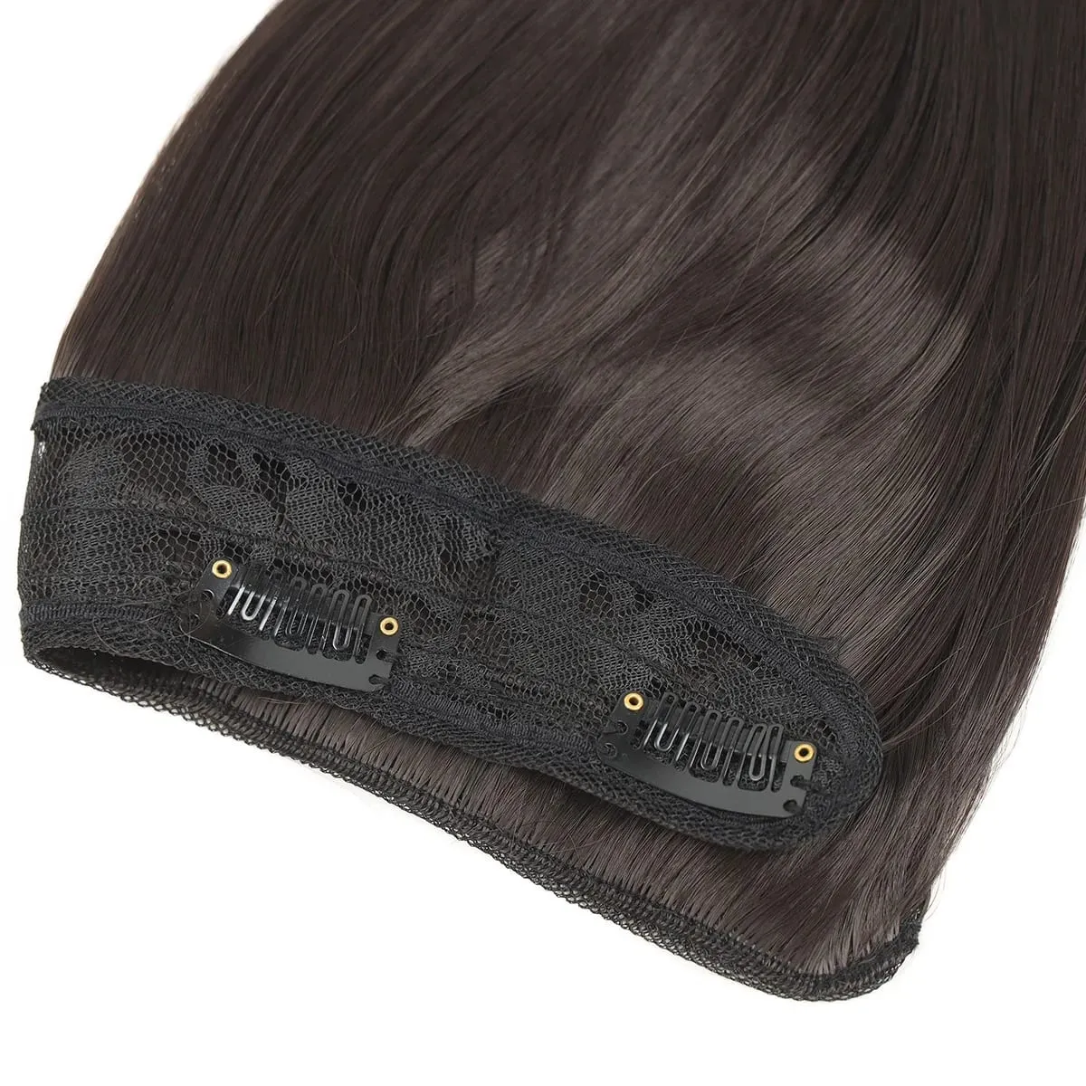 18Inch Synthetic V Long Curly Inner Buckle Hair Extension Black Brown Hairpiece Wig One Piece Straight Hairpi for Women