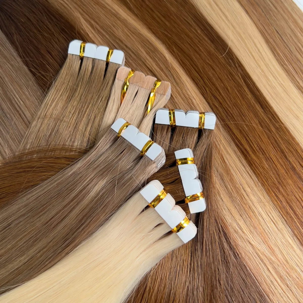 Mini Tape Hair Extensions 18"-30" Machine Remy Skin Weft Adhesive Tape In 100% Human Hair Natural Black Brown Blonde Tape On