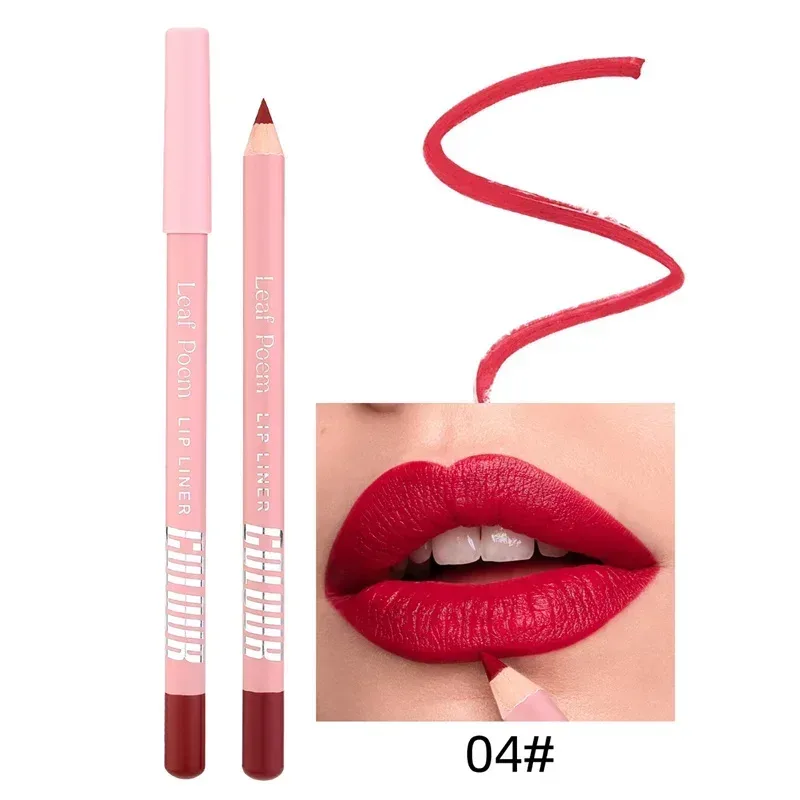 Delineador de labios mate resistente al agua de 12 colores, delineador de labios duradero a prueba de manchas, fórmula sin transferencia, maquillaje de lápiz labial de contorno preciso