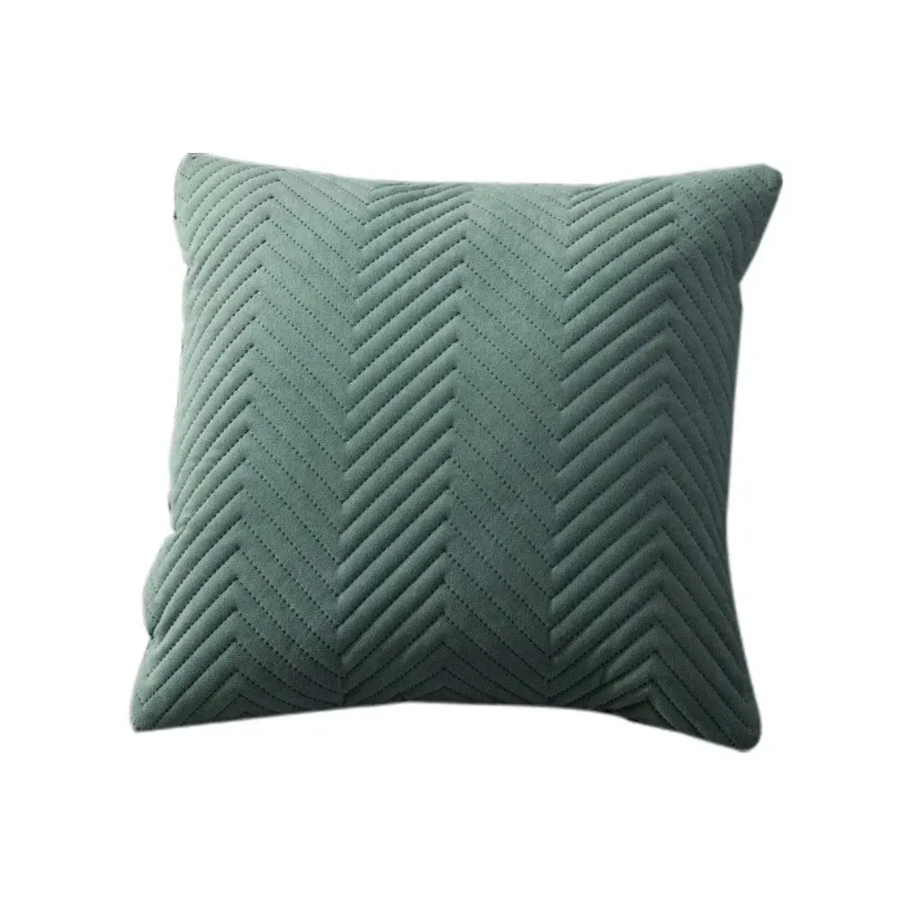 Quilted Velvet Throw Pillow Cover 18x18 Inch Simple Decorative Cushion Case for Home Sofa