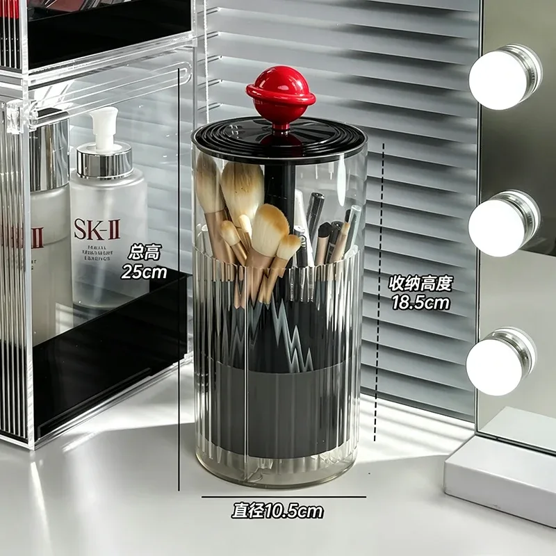 Automatic Lifting Makeup Brush Holder Dust Proof Cosmetic Organizer Luxury Desktop Storage Container Makeup Brushes Pens Holder