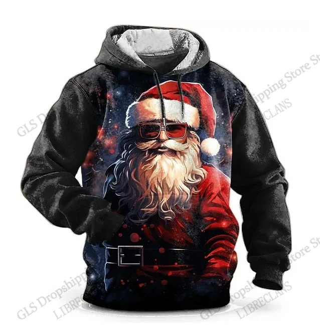 Christmas Mens Santa Claus 3d Print Hoodies Men Women Fashion Vintage Outdoor Hoodie Sweatshit Men Clothing Moletom Masculinos