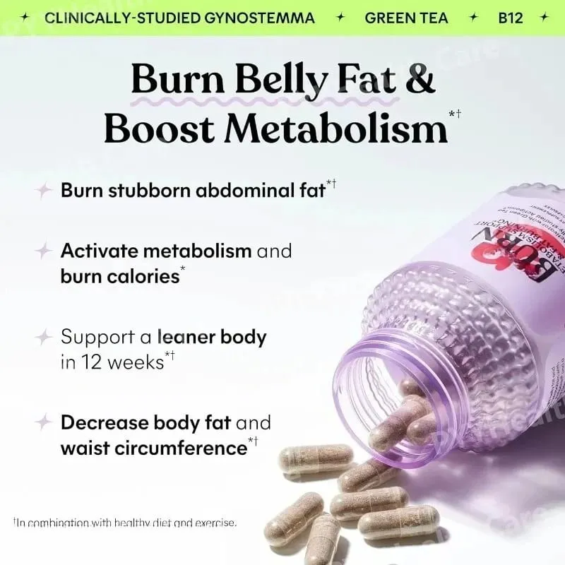 Belly Fat Burning Metabolism AMPK Activating Supplement for Men Women Actiponin Gynostemma Vitamins B6 B12 60 Capsules