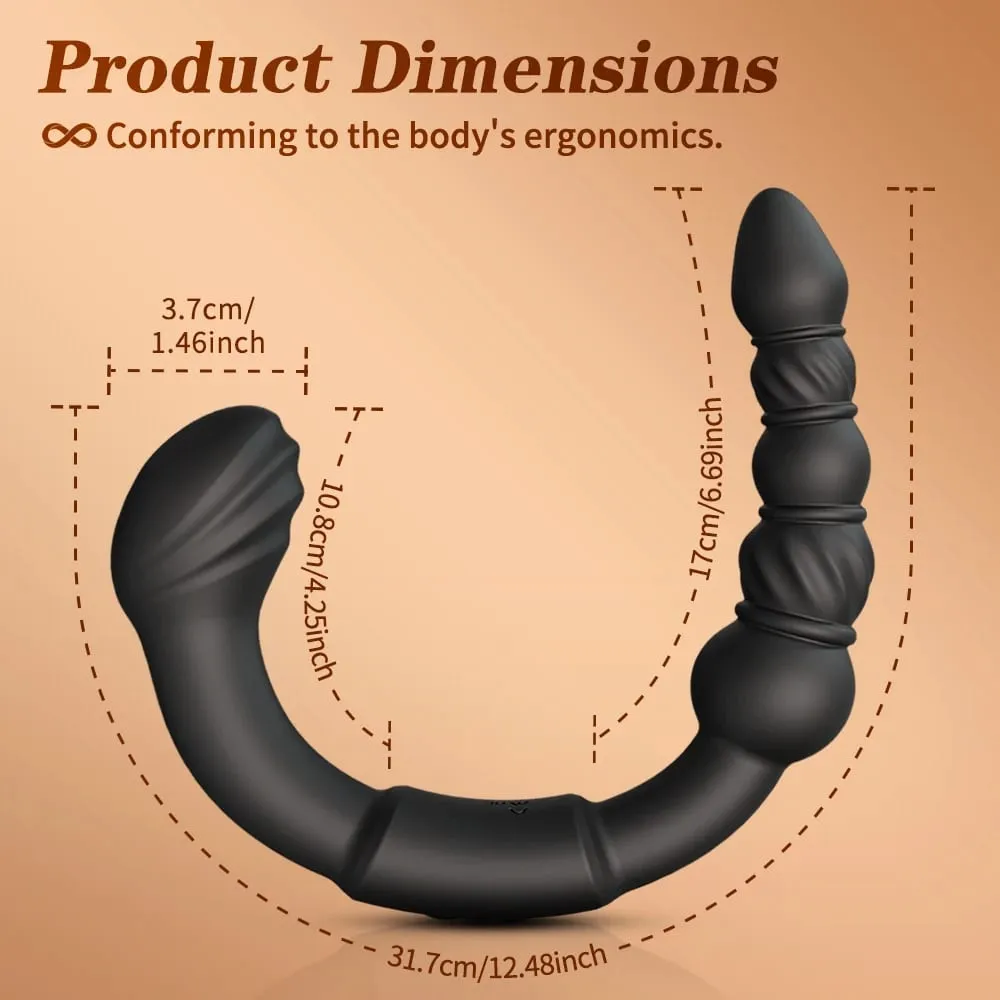 Dual-Ended Vibrating Wiggle Anal Beads Anal Balls for Men Gay Prostate Massager Double Heads Butt Plug Anal Sex Toy Adult Goods