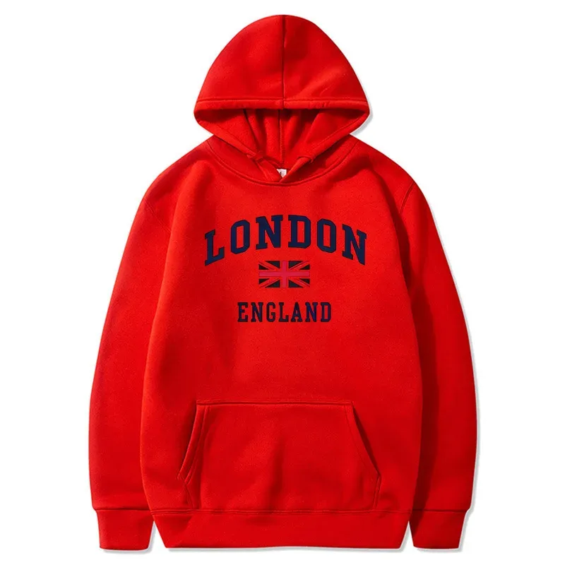 London Inggris Hoodie Pria Berkerudung Kaus Musim Dingin Musim Gugur Bulu Olahraga Luar Ruangan Kasual Pullover Pria Wanita Pakaian Hoodie