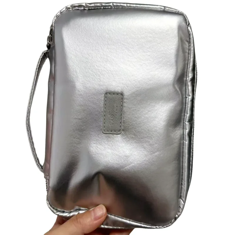 PA CARRIER COMBO POUCH Black & Silver Makeup Brushes and Cosmetics Storage Bag for Travel