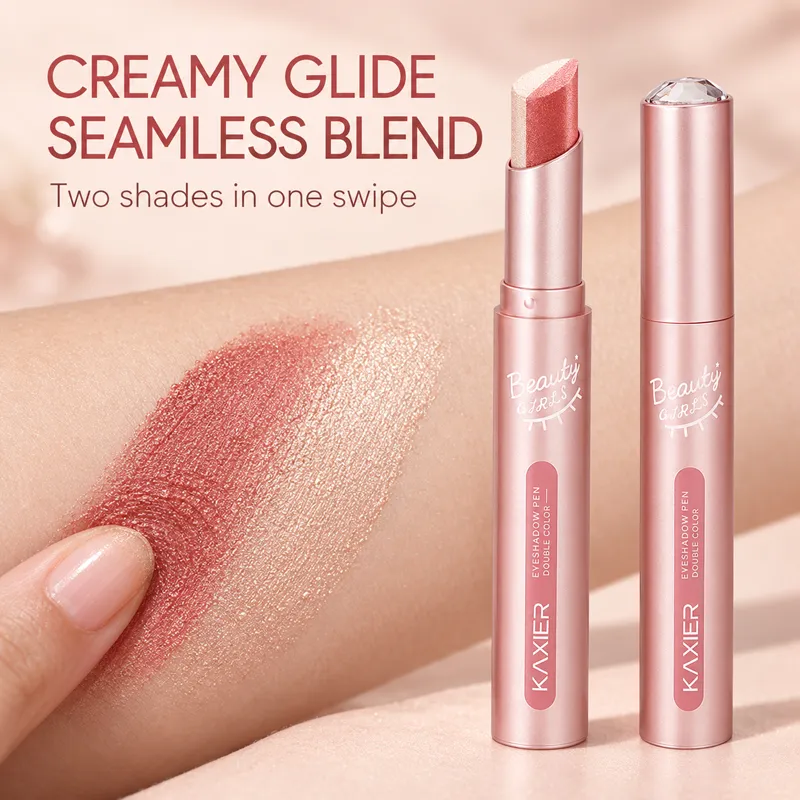 Two Tone Eyeshadow Stick Creamy Shimmer Eye Shadow Blendable Gradient Eye Makeup 6 Shades for Everyday and Party Looks — image 3