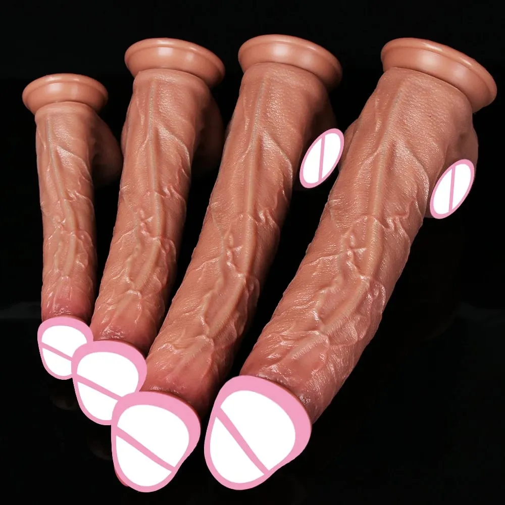 Super Realistic Veins Soft Dildo Male Silicone Genitals 3Colors Penis Vaginal Masturbation Suction Cup Dick Woman Anal Sex Toy