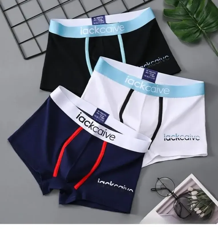 3Pcs Seluar Dalam Lelaki Kapas Seluar Dalam Lelaki Petinju Lelaki Bernafas Boxer Seluar Dalam Bercetak Seluar Dalam Selesa Seluar Dalam Lelaki M-3XL