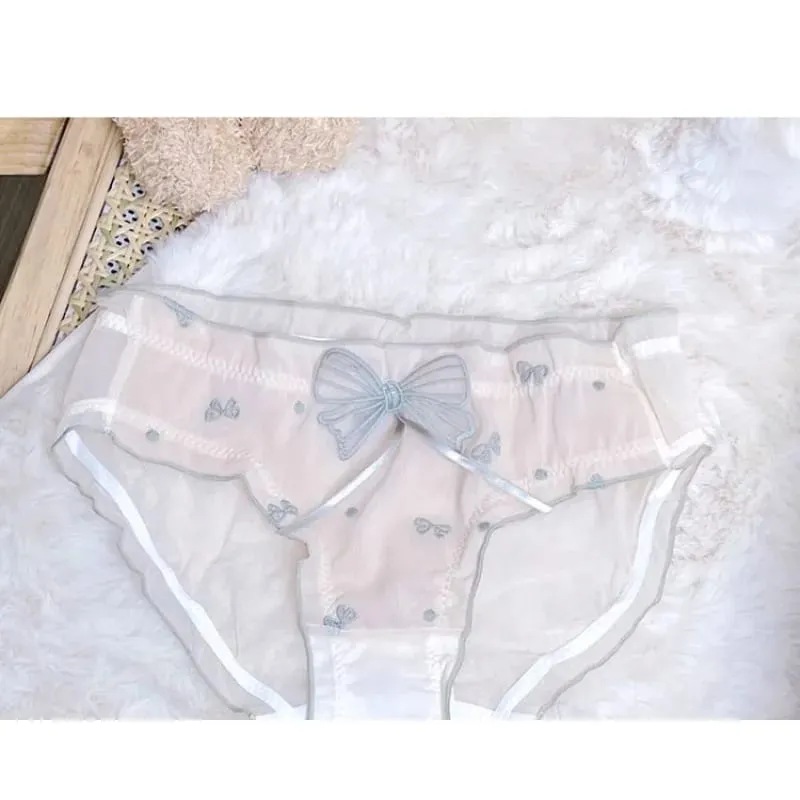 Japanese MOMOKO Butterfly Lingerie Set Wireless Bralette Sweet Pure Style Push Up Gathering Support for Small Chest No Underwire