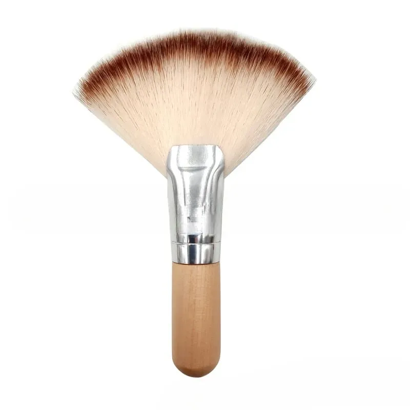Mini-Make-up-Pinsel, sanfte Kosmetikerin, Reinigung, Kosmetik, klein, weiß, kurzer Holzgriff, Kunstfaser-Fächerpinsel für die Gesichtsbehandlung