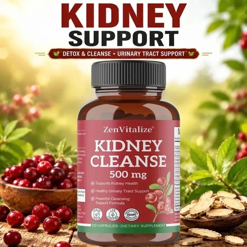 Kidney Cleanse Supplement with Cranberry Supports Urinary Tract Renal Health & Immune System Function